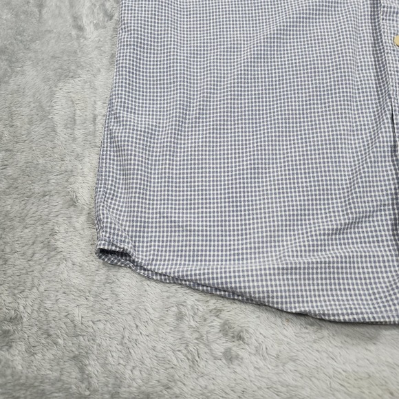 Polo Sport Ralph Lauren Shirt Mens Medium Gray Blue Gingham Cotton Short Sleeve - Picture 5 of 12